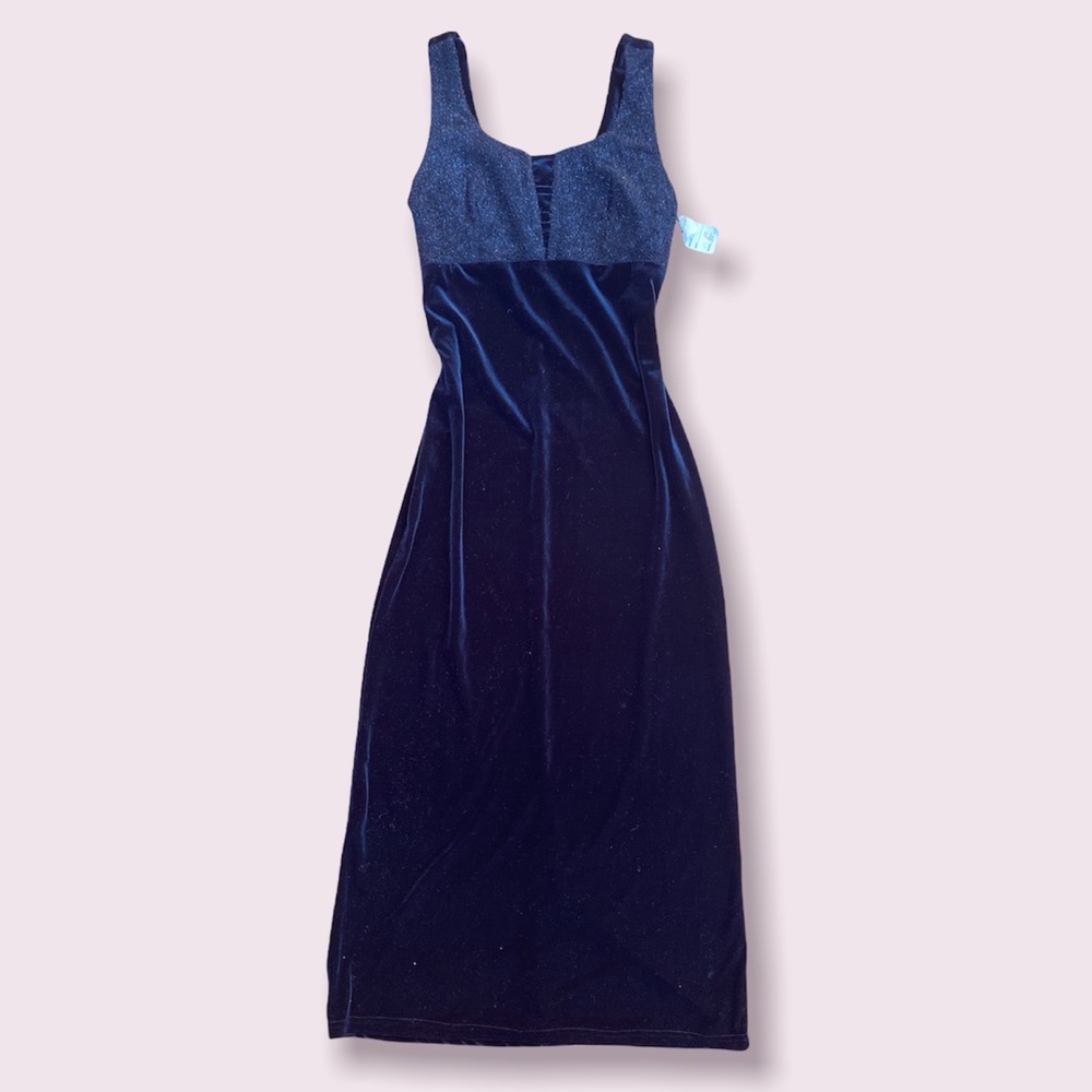 Vintage 90s Black Velvet Grunge Maxi Dress